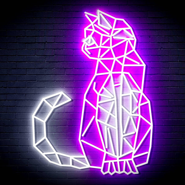 ADVPRO Origami Cat Ultra-Bright LED Neon Sign fn-i4102 - White & Purple