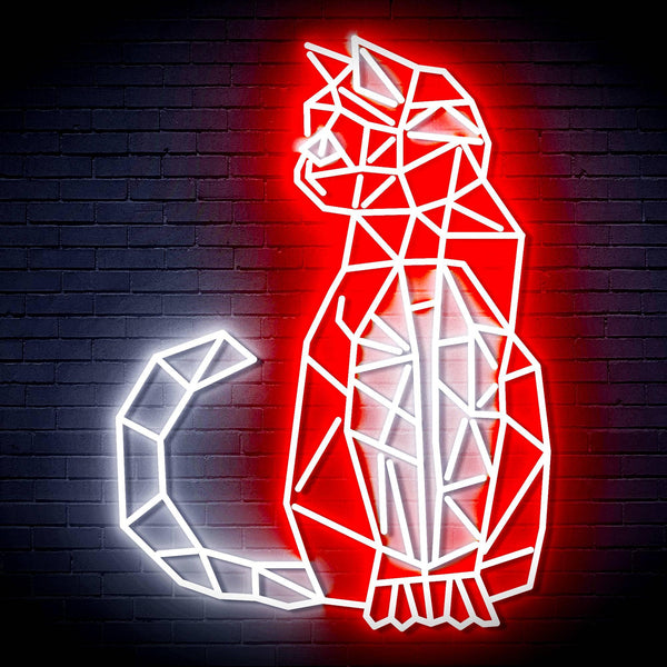ADVPRO Origami Cat Ultra-Bright LED Neon Sign fn-i4102 - White & Red