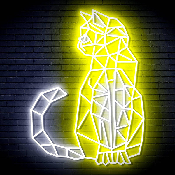ADVPRO Origami Cat Ultra-Bright LED Neon Sign fn-i4102 - White & Yellow