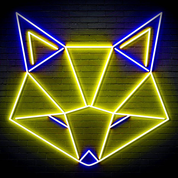 ADVPRO Origami Wolf Head Ultra-Bright LED Neon Sign fn-i4103 - Blue & Yellow