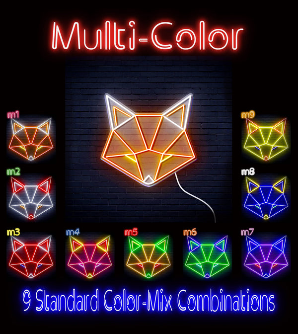 ADVPRO Origami Wolf Head Ultra-Bright LED Neon Sign fn-i4103 - Multi-Color