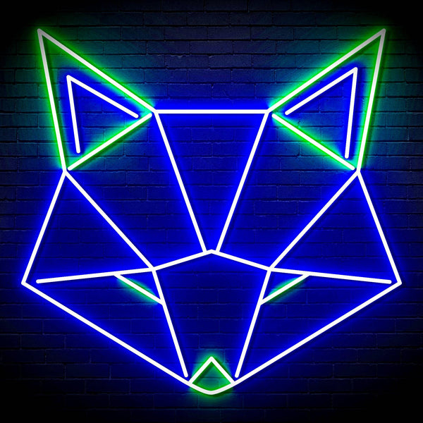 ADVPRO Origami Wolf Head Ultra-Bright LED Neon Sign fn-i4103 - Green & Blue