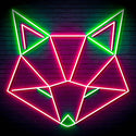 ADVPRO Origami Wolf Head Ultra-Bright LED Neon Sign fn-i4103 - Green & Pink