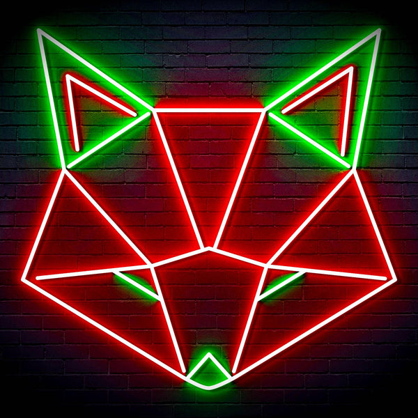 ADVPRO Origami Wolf Head Ultra-Bright LED Neon Sign fn-i4103 - Green & Red