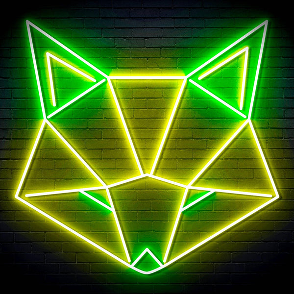 ADVPRO Origami Wolf Head Ultra-Bright LED Neon Sign fn-i4103 - Green & Yellow