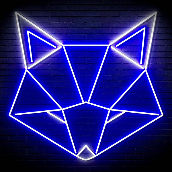 ADVPRO Origami Wolf Head Ultra-Bright LED Neon Sign fn-i4103 - White & Blue