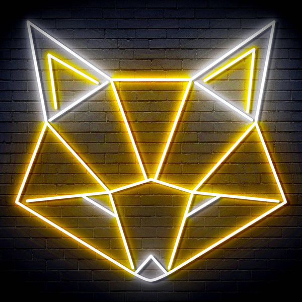 ADVPRO Origami Wolf Head Ultra-Bright LED Neon Sign fn-i4103 - White & Golden Yellow
