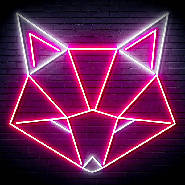 ADVPRO Origami Wolf Head Ultra-Bright LED Neon Sign fn-i4103 - White & Pink