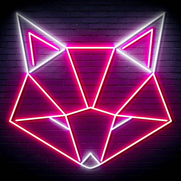 ADVPRO Origami Wolf Head Ultra-Bright LED Neon Sign fn-i4103 - White & Pink