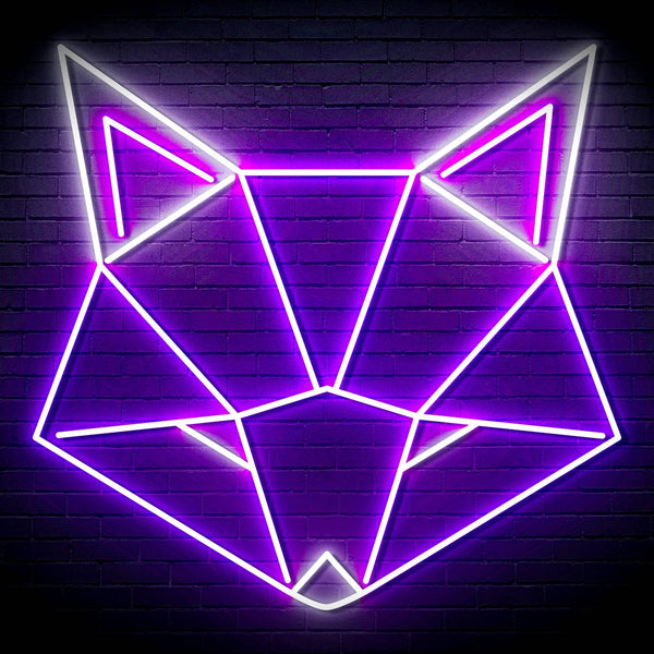 ADVPRO Origami Wolf Head Ultra-Bright LED Neon Sign fn-i4103 - White & Purple