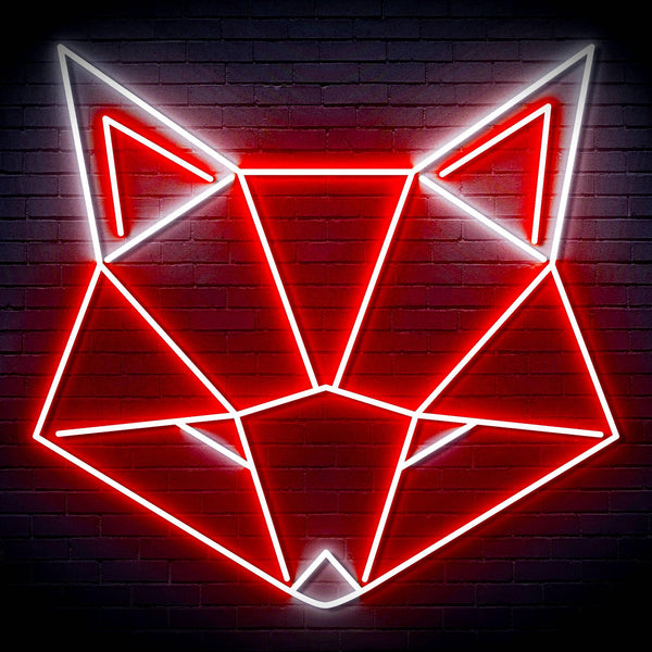 ADVPRO Origami Wolf Head Ultra-Bright LED Neon Sign fn-i4103 - White & Red