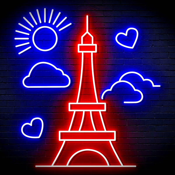 ADVPRO The Eiffel Tower Ultra-Bright LED Neon Sign fn-i4104 - Blue & Red