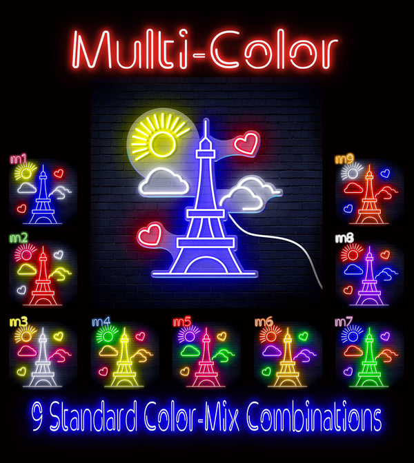 ADVPRO The Eiffel Tower Ultra-Bright LED Neon Sign fn-i4104 - Multi-Color