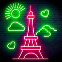 ADVPRO The Eiffel Tower Ultra-Bright LED Neon Sign fn-i4104 - Green & Pink
