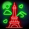 ADVPRO The Eiffel Tower Ultra-Bright LED Neon Sign fn-i4104 - Green & Red