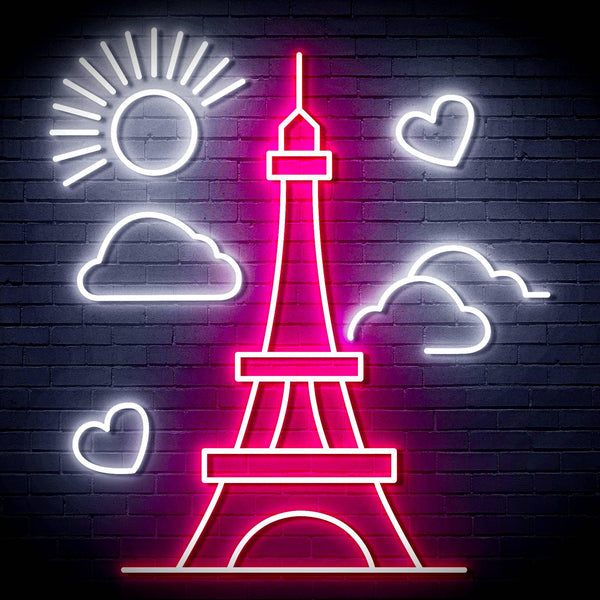 ADVPRO The Eiffel Tower Ultra-Bright LED Neon Sign fn-i4104 - White & Pink