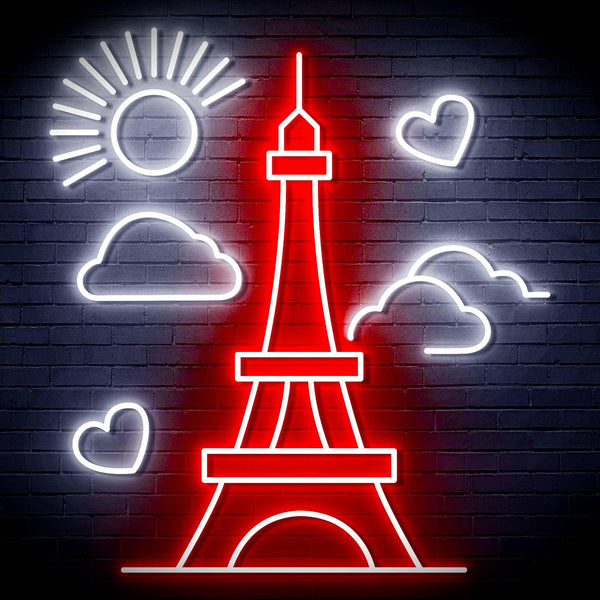ADVPRO The Eiffel Tower Ultra-Bright LED Neon Sign fn-i4104 - White & Red