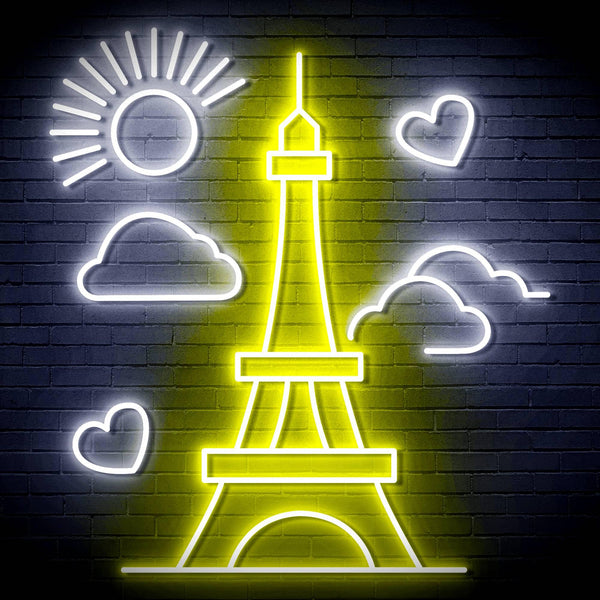 ADVPRO The Eiffel Tower Ultra-Bright LED Neon Sign fn-i4104 - White & Yellow