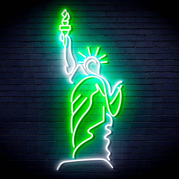 ADVPRO The Statue of Liberty Ultra-Bright LED Neon Sign fn-i4105 - White & Green