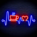 ADVPRO Heartbeat with Coffee and Heart Ultra-Bright LED Neon Sign fn-i4106 - Blue & Red