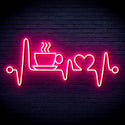 ADVPRO Heartbeat with Coffee and Heart Ultra-Bright LED Neon Sign fn-i4106 - Pink