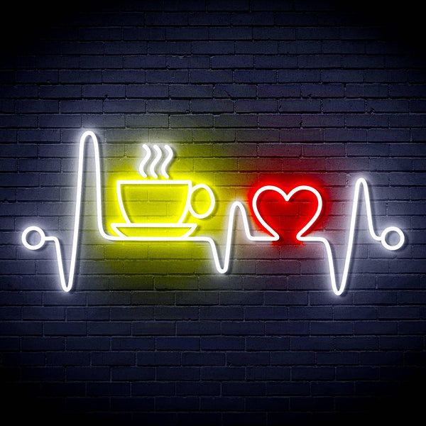 ADVPRO Heartbeat with Coffee and Heart Ultra-Bright LED Neon Sign fn-i4106 - Multi-Color 1