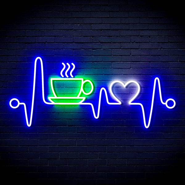 ADVPRO Heartbeat with Coffee and Heart Ultra-Bright LED Neon Sign fn-i4106 - Multi-Color 5