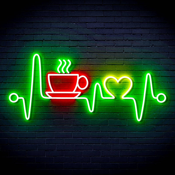 ADVPRO Heartbeat with Coffee and Heart Ultra-Bright LED Neon Sign fn-i4106 - Multi-Color 9