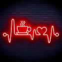 ADVPRO Heartbeat with Coffee and Heart Ultra-Bright LED Neon Sign fn-i4106 - Red