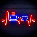 ADVPRO Heartbeat with Coffee and Heart Ultra-Bright LED Neon Sign fn-i4106 - Red & Blue