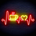 ADVPRO Heartbeat with Coffee and Heart Ultra-Bright LED Neon Sign fn-i4106 - Red & Yellow