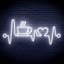 ADVPRO Heartbeat with Coffee and Heart Ultra-Bright LED Neon Sign fn-i4106 - White