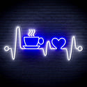 ADVPRO Heartbeat with Coffee and Heart Ultra-Bright LED Neon Sign fn-i4106 - White & Blue