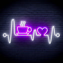ADVPRO Heartbeat with Coffee and Heart Ultra-Bright LED Neon Sign fn-i4106 - White & Purple