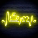 ADVPRO Heartbeat with Coffee and Heart Ultra-Bright LED Neon Sign fn-i4106 - Yellow