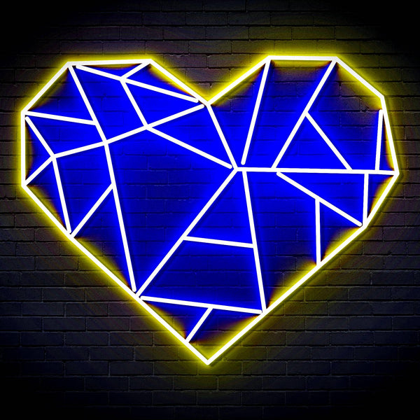 ADVPRO Origami Heart Ultra-Bright LED Neon Sign fn-i4107 - Blue & Yellow