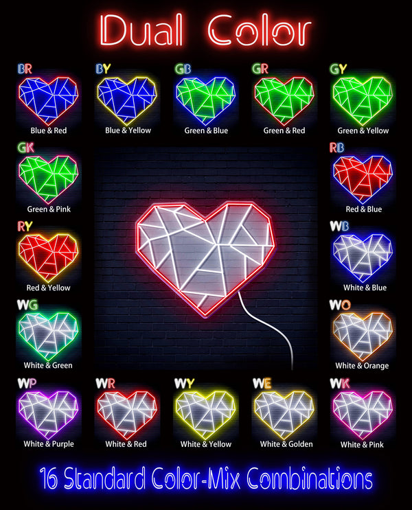 ADVPRO Origami Heart Ultra-Bright LED Neon Sign fn-i4107 - Dual-Color