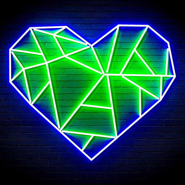 ADVPRO Origami Heart Ultra-Bright LED Neon Sign fn-i4107 - Green & Blue