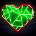 ADVPRO Origami Heart Ultra-Bright LED Neon Sign fn-i4107 - Green & Red