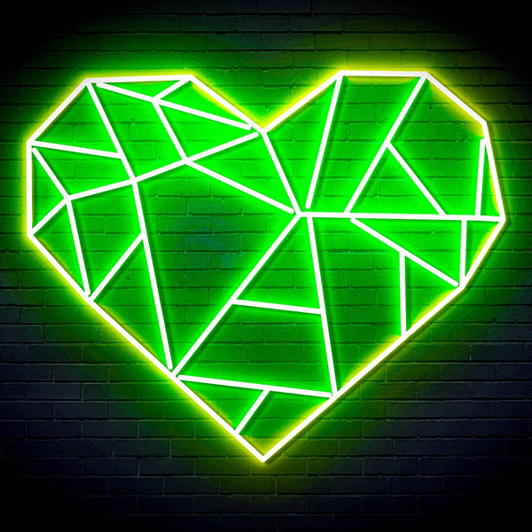 ADVPRO Origami Heart Ultra-Bright LED Neon Sign fn-i4107 - Green & Yellow
