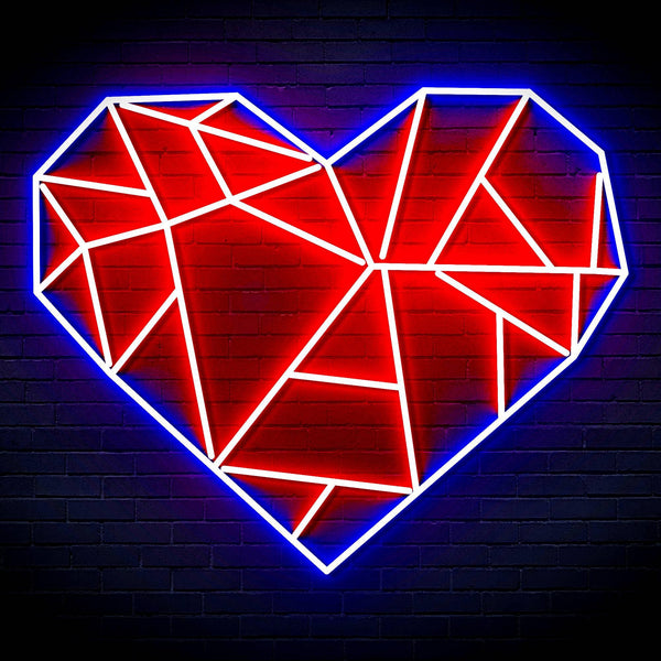 ADVPRO Origami Heart Ultra-Bright LED Neon Sign fn-i4107 - Red & Blue