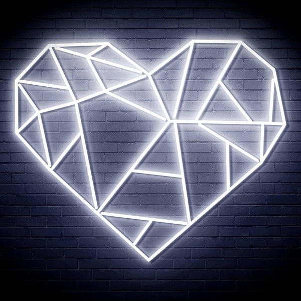 ADVPRO Origami Heart Ultra-Bright LED Neon Sign fn-i4107 - White