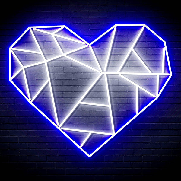 ADVPRO Origami Heart Ultra-Bright LED Neon Sign fn-i4107 - White & Blue