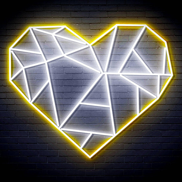 ADVPRO Origami Heart Ultra-Bright LED Neon Sign fn-i4107 - White & Golden Yellow