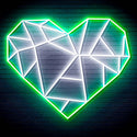 ADVPRO Origami Heart Ultra-Bright LED Neon Sign fn-i4107 - White & Green