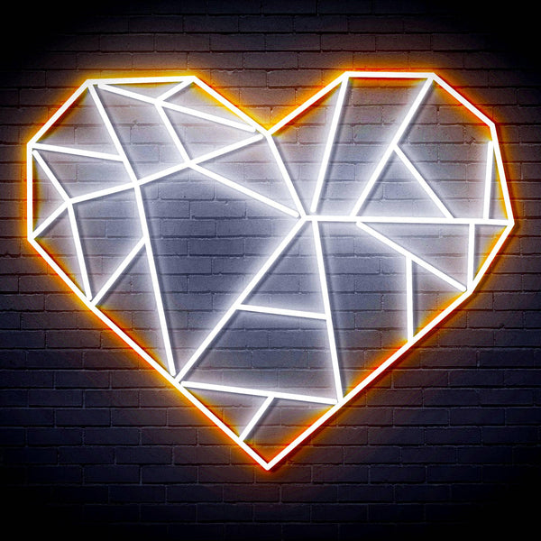 ADVPRO Origami Heart Ultra-Bright LED Neon Sign fn-i4107 - White & Orange
