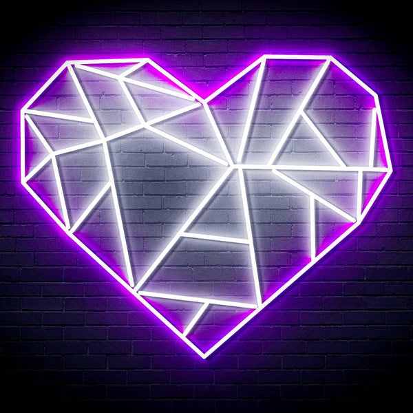 ADVPRO Origami Heart Ultra-Bright LED Neon Sign fn-i4107 - White & Purple