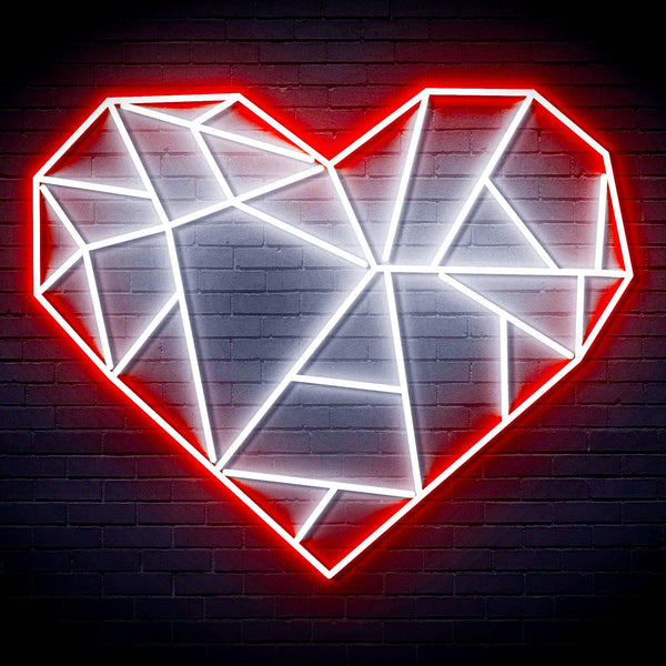 ADVPRO Origami Heart Ultra-Bright LED Neon Sign fn-i4107 - White & Red