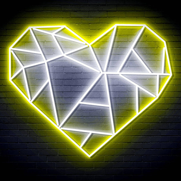 ADVPRO Origami Heart Ultra-Bright LED Neon Sign fn-i4107 - White & Yellow