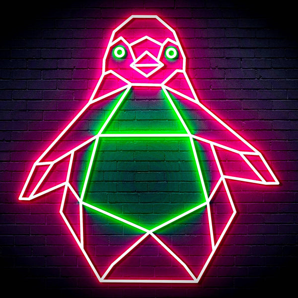 ADVPRO Origami Penguin Ultra-Bright LED Neon Sign fn-i4108 - Green & Pink